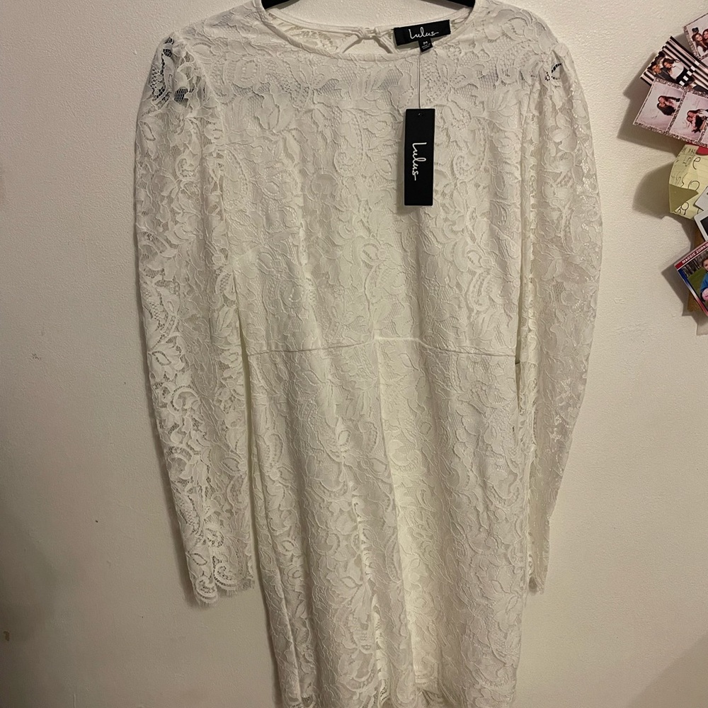 LACEY WHITE LONGE SLEEVE DRESS